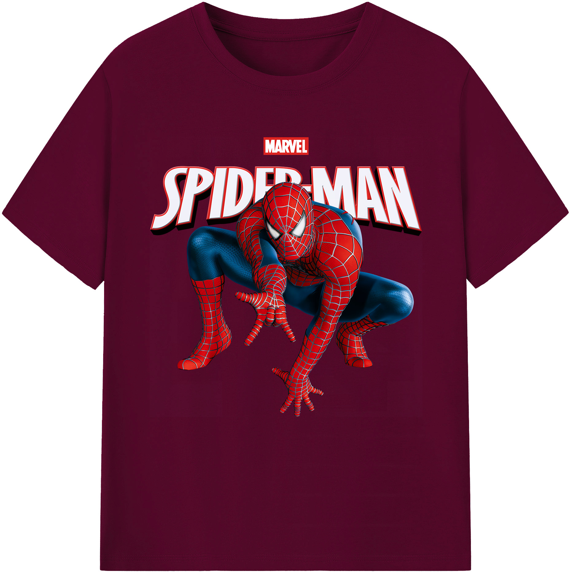 （画像用） Spider Man スパイダーマン レディースカジュアルプリントTシャツ（綿100％）